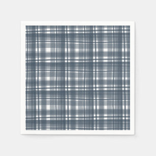 Blue Plaid Paper Napkins   Coordinated Party Set
