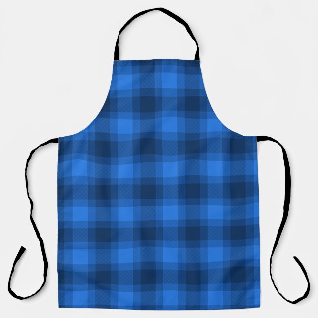 Blue Plaid Pattern, Buffalo.  Apron (Front)