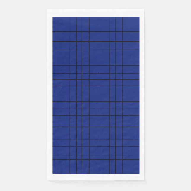 Blue plaid pattern napkin (Front)