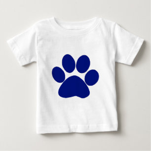 Blue Plaid Paw Print Baby T-Shirt