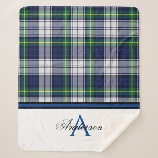 Blue Plaid Personalised  Sherpa Blanket