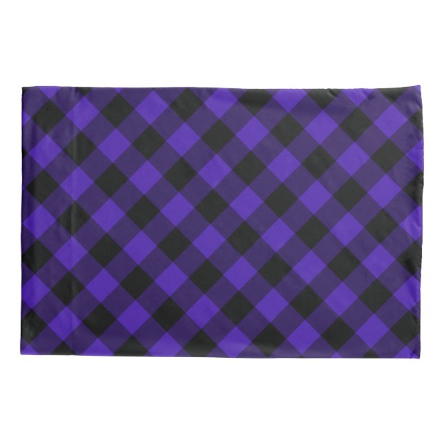 Blue Plaid Pillow Case (Back)