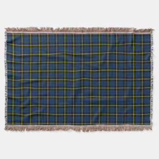 Blue plaid print, black yellow stripe throw blanket