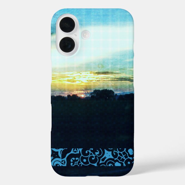 Blue Plaid Sunset  Case-Mate iPhone Case (Back)