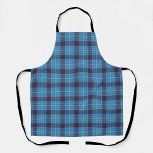 Blue plaid, Texas state tartan Apron