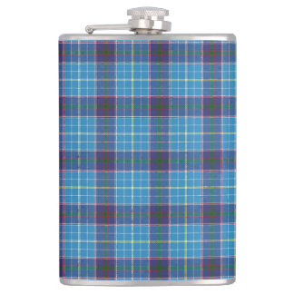 Blue plaid, Texas state tartan Hip Flask