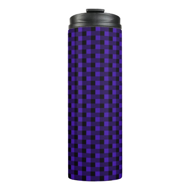Blue Plaid Thermal Tumbler (Front)