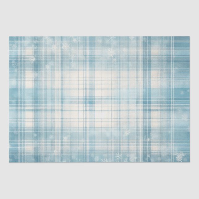 Blue Plaid Tissue Paper (Front)