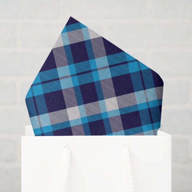 Blue Plaid  Tissue Paper (Gift Bag)