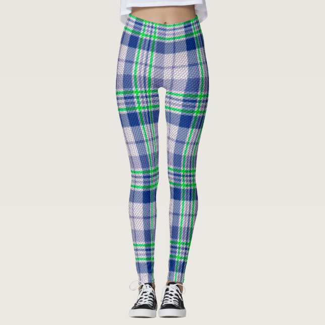 Blue Plaid With Green Leggings (Front)