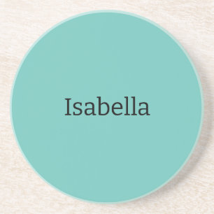 Blue Plain Creative Modern Name Minimalist Coaster