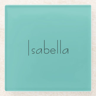 Blue Plain Creative Modern Name Minimalist Glass Coaster