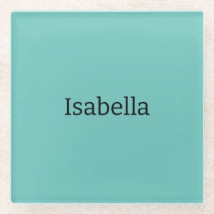 Blue Plain Creative Modern Name Minimalist Glass Coaster