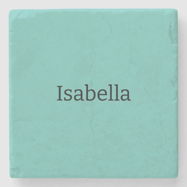 Blue Plain Creative Modern Name Minimalist Stone Coaster (Front)