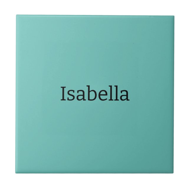 Blue Plain Creative Modern Name Minimalist Tile (Front)