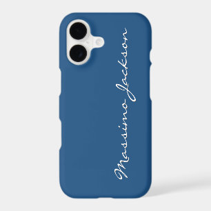Blue Plain Elegant Minimalist Calligraphy