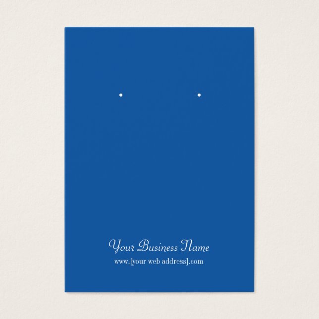 Blue Plain Simple Custom Earring Card (Front)