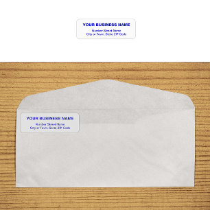 Blue Plain Texts Business Return Address Label