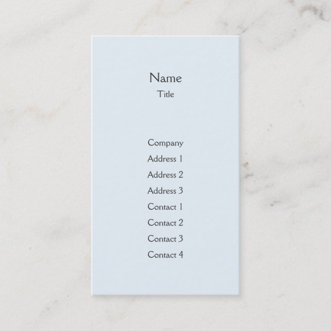 Blue Plain Vertical - Business Card (Front)