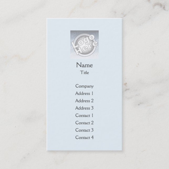 Blue Plain Vertical - Business Card (Front)
