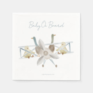 Blue Plane Baby Shower Napkins