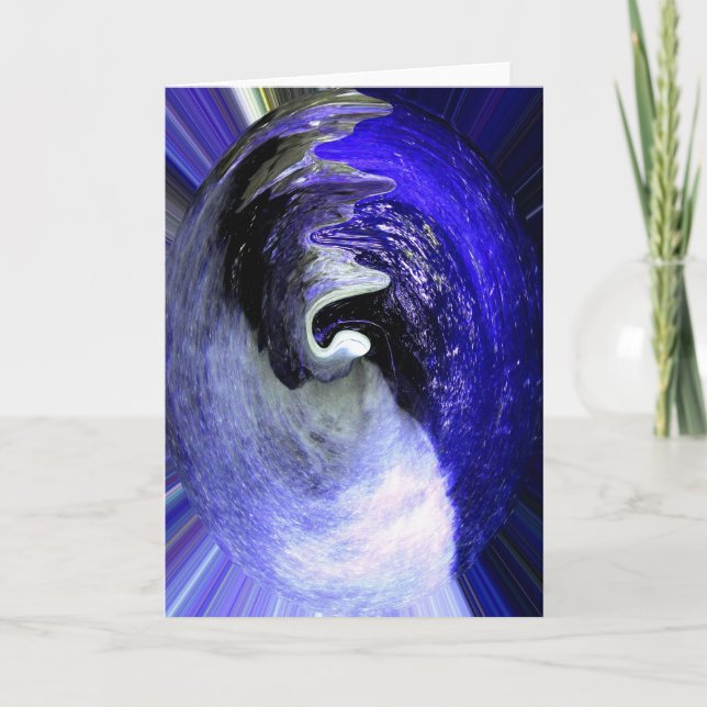 Blue Planet art Holiday Card (Front)
