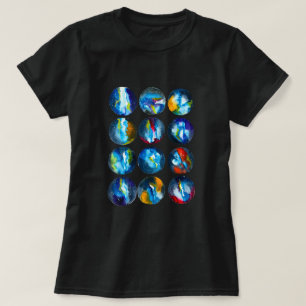 Blue planet nebula galaxy watercolor T-Shirt