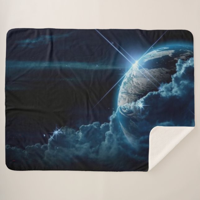 BLUE PLANET SHERPA BLANKET (Front (Horizontal))