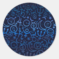 Blue Planetary Symbols Mystical Universe Planets