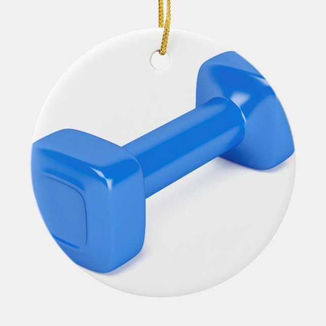 Blue plastic dumbbell ceramic tree decoration (Front)