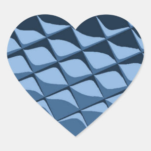 Blue Plastic Tiles Heart Sticker