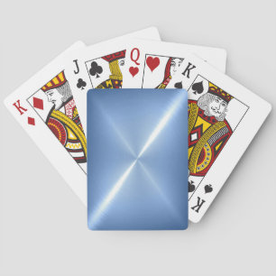 Blue Platinum Stainless Shiny Metal Playing Cards