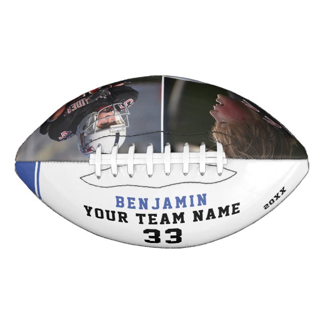 Blue Player Name Number Team 2 Photo Football American Football (Front)