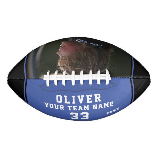 Blue Player Name Number Team Photo American Football (Front)