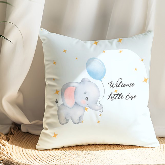 Blue Playful Elephants Baby Shower Cushion (Creator Uploaded)
