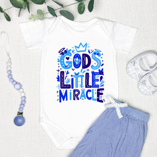 Blue Playful "God's Little Miracle" Baby Bodysuit