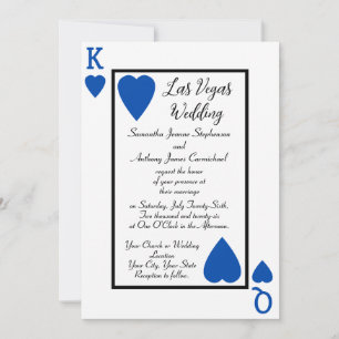 Blue Playing Card King/Queen Wedding Invitations