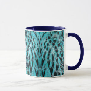 Blue plumage - cool feather design mug
