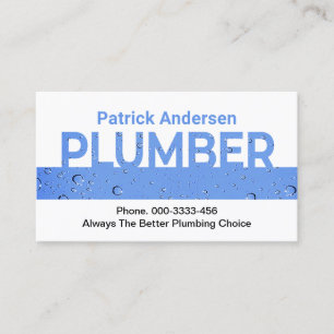 Blue Plumber Waterdrop Signage Business Card