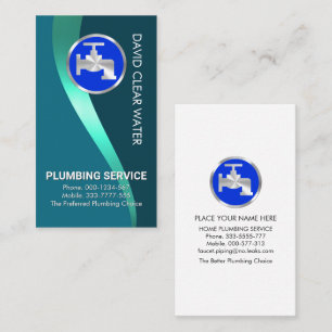 Blue Plumbing Luminescent Water Business Card