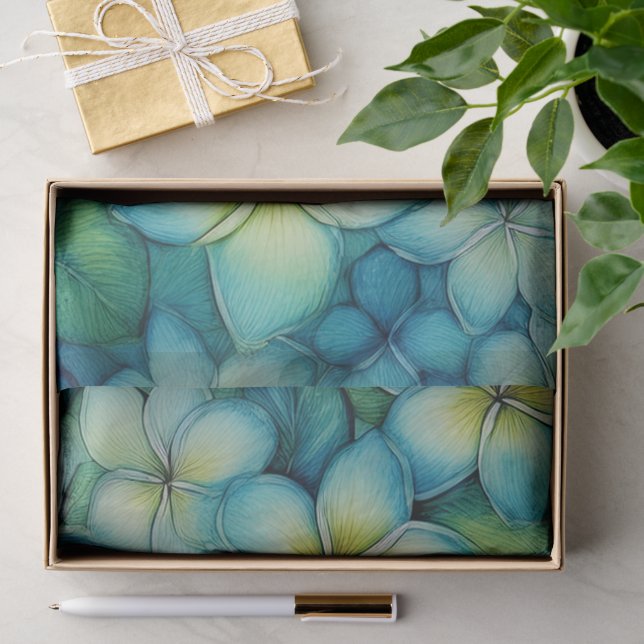 Blue Plumeria  Tissue Paper (Gift)