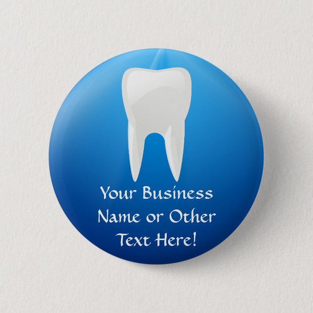 Blue Plunge Dental or Dentist Office Button (Front)
