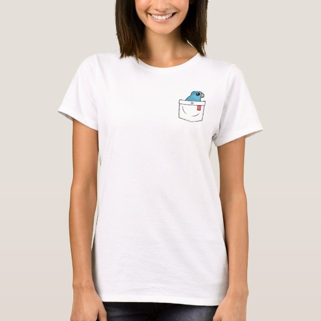 Blue Pocket Parrot T-Shirt (Front)