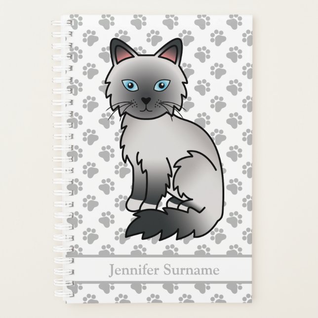 Blue Point Birman / Ragdoll Cat And Paws & Text Planner (Front)
