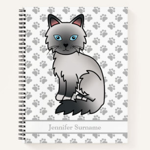 Blue Point Birman / Ragdoll Cat & Custom Text Notebook