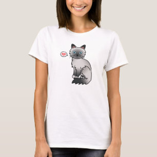 Blue Point Birman / Ragdoll Cat With A Heart T-Shirt