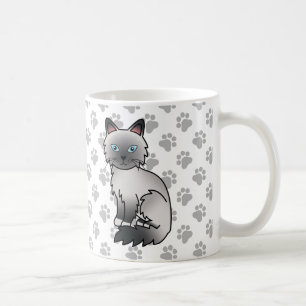 Blue Point Birman / Ragdoll Cute Cat & Paws Coffee Mug