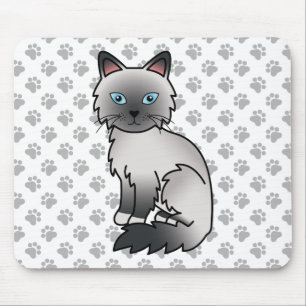 Blue Point Birman / Ragdoll Cute Cat & Paws Mouse Mat