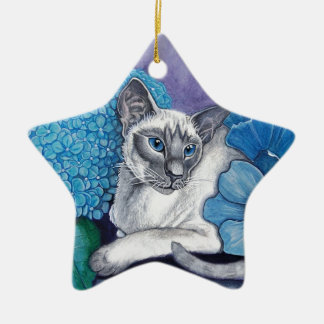 Blue Point Siamese Cat Ceramic Tree Decoration