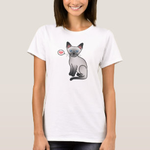 Blue Point Siamese Cat Cute Cartoon Illustration T-Shirt